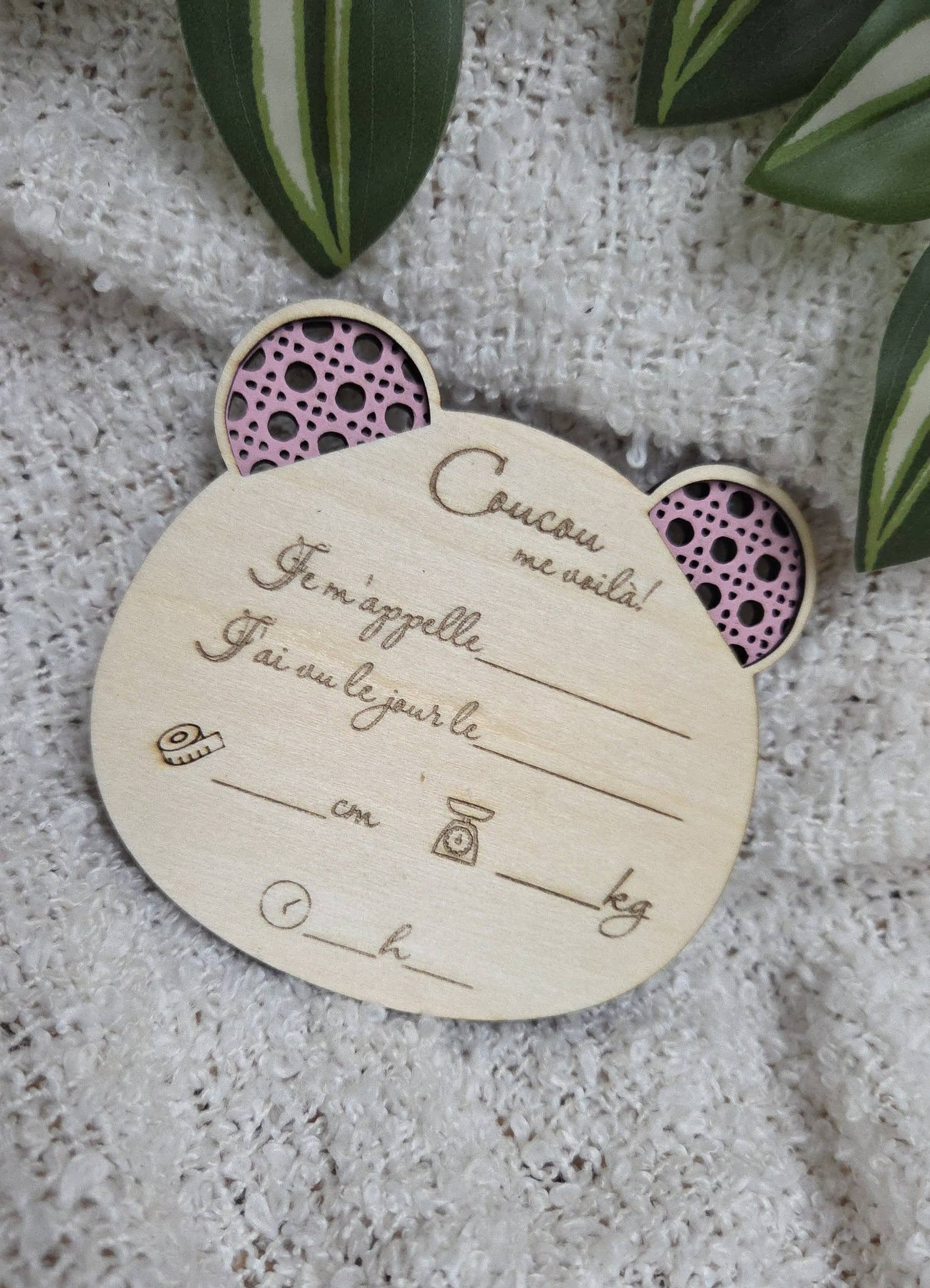 Plaque de naissance - Thème Ours