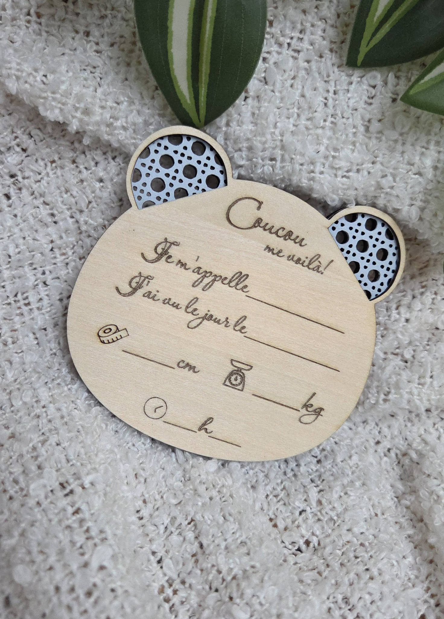 Plaque de naissance - Thème Ours