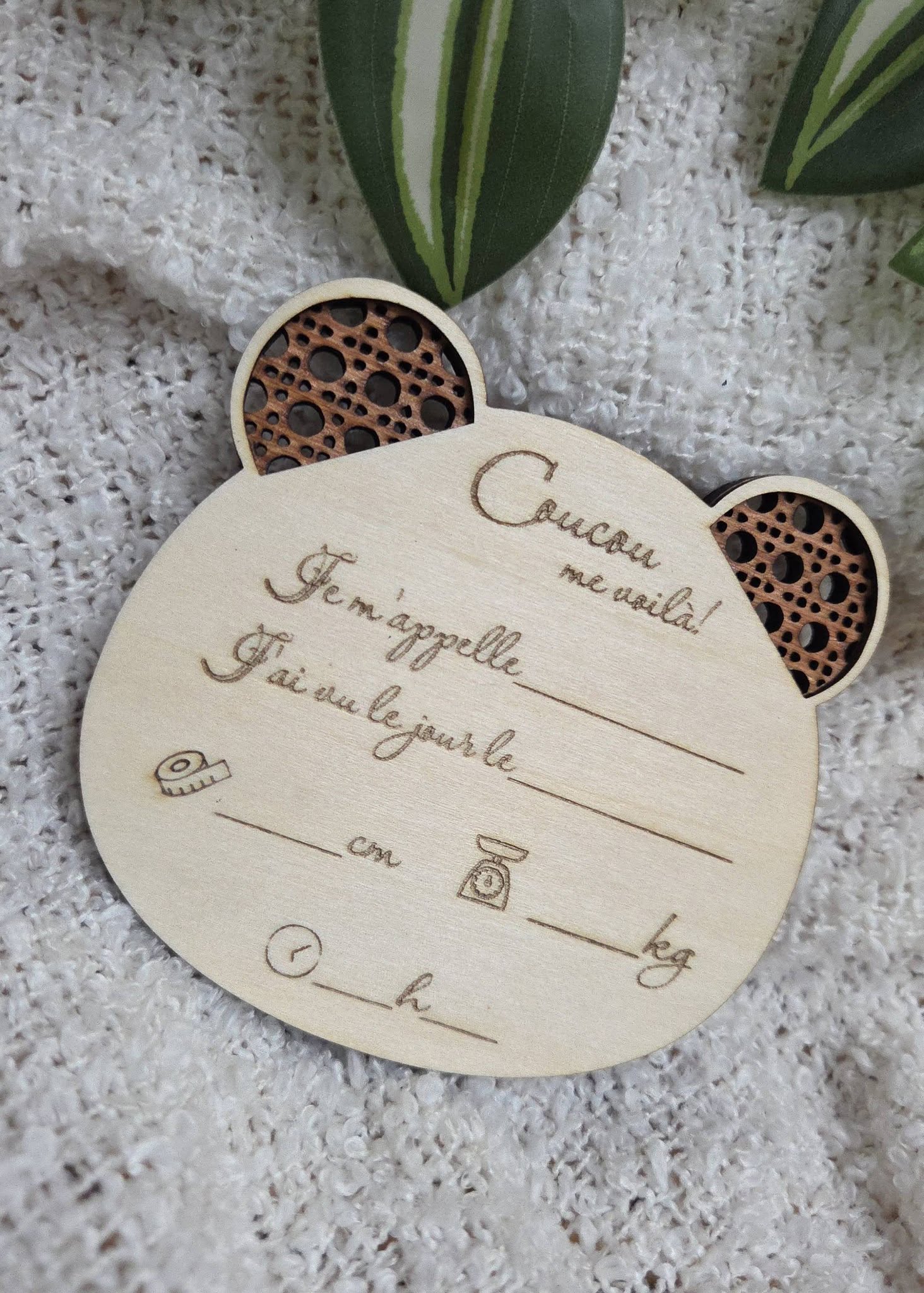 Plaque de naissance - Thème Ours